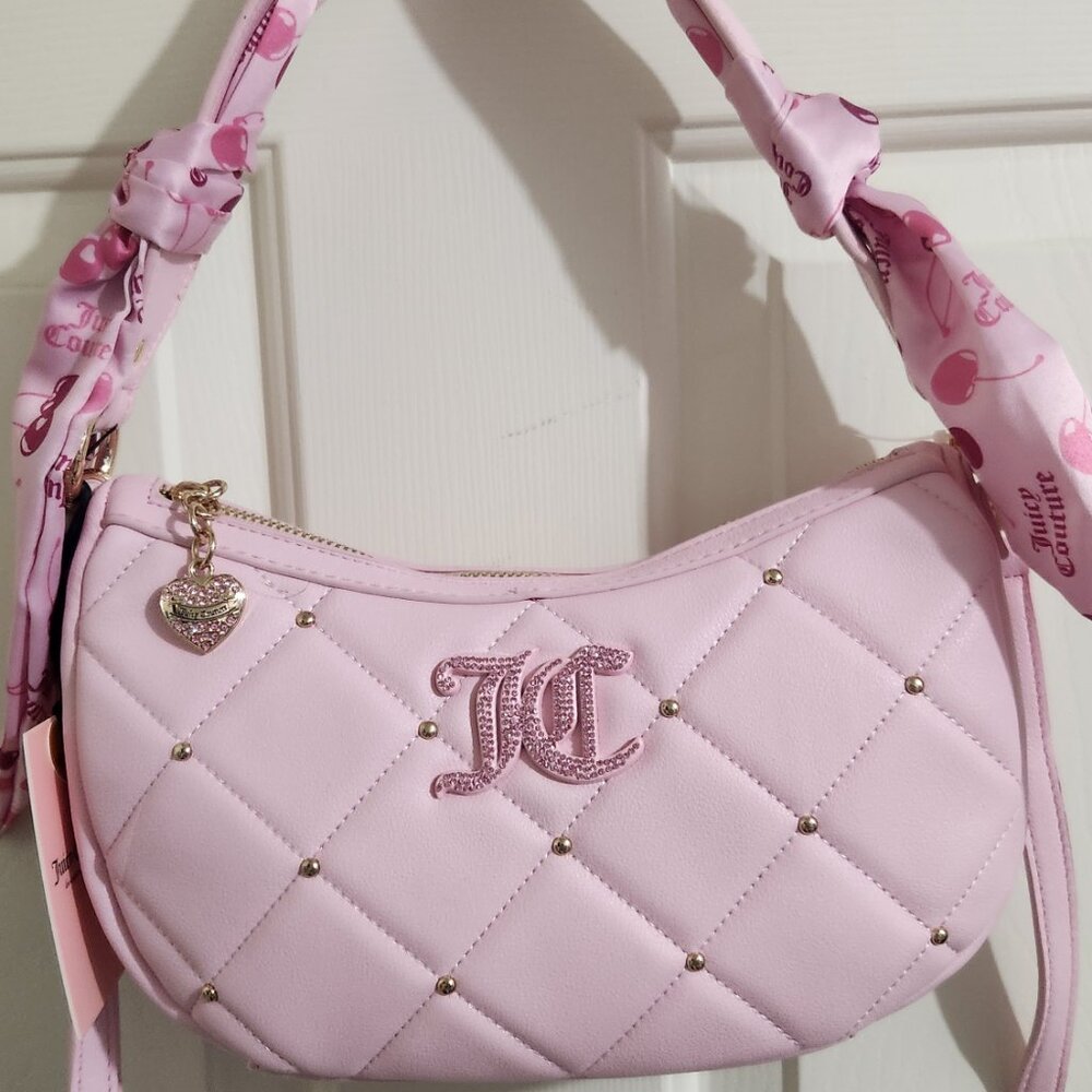 Juicy Couture Pale Pink Quilted Shoulder Bag with Gold Hardware - Picture 3 of 9
